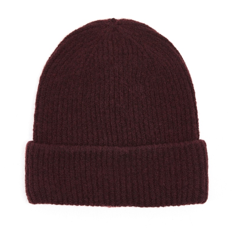 Rib-knit beanie "Bim star" Burgundy